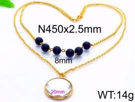 Stainless Steel Stone & Crystal Necklace