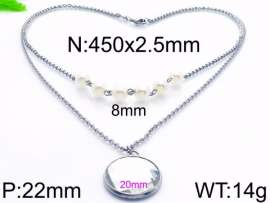 Stainless Steel Stone & Crystal Necklace