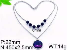 Stainless Steel Stone & Crystal Necklace