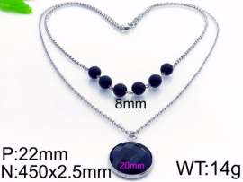 Stainless Steel Stone & Crystal Necklace