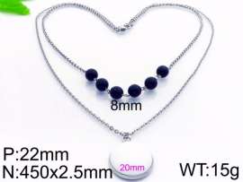 Stainless Steel Stone & Crystal Necklace
