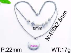Stainless Steel Stone & Crystal Necklace