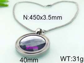 Stainless Steel Stone & Crystal Necklace