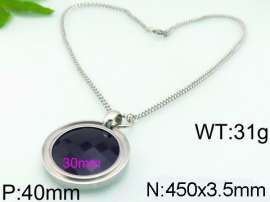Stainless Steel Stone & Crystal Necklace