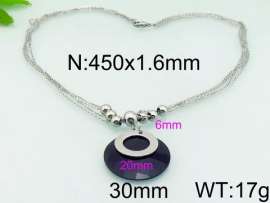 Stainless Steel Stone & Crystal Necklace