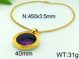 Stainless Steel Stone & Crystal Necklace