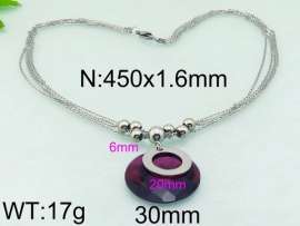 Stainless Steel Stone & Crystal Necklace