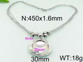 Stainless Steel Stone & Crystal Necklace