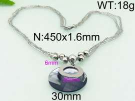 Stainless Steel Stone & Crystal Necklace