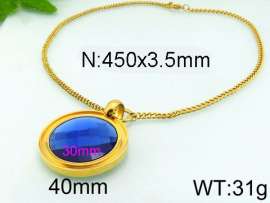 Stainless Steel Stone & Crystal Necklace