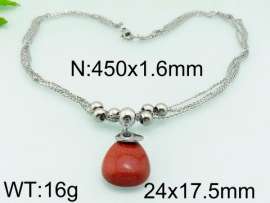 Stainless Steel Stone & Crystal Necklace