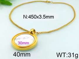 Stainless Steel Stone & Crystal Necklace