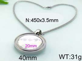 Stainless Steel Stone & Crystal Necklace