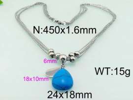 Stainless Steel Stone & Crystal Necklace