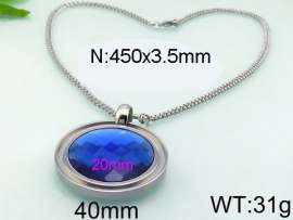 Stainless Steel Stone & Crystal Necklace