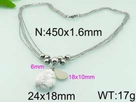 Stainless Steel Stone & Crystal Necklace