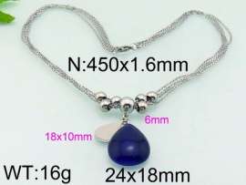 Stainless Steel Stone & Crystal Necklace