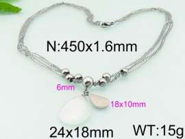 Stainless Steel Stone & Crystal Necklace