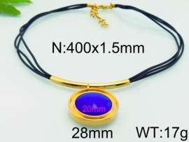 Stainless Steel Stone & Crystal Necklace