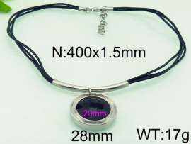 Stainless Steel Stone & Crystal Necklace