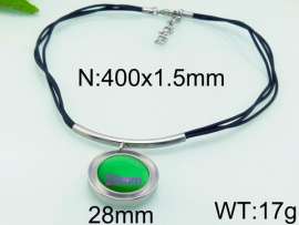 Stainless Steel Stone & Crystal Necklace