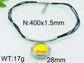 Stainless Steel Stone & Crystal Necklace