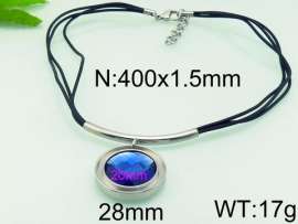 Stainless Steel Stone & Crystal Necklace