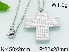 Stainless Steel Stone & Crystal Necklace