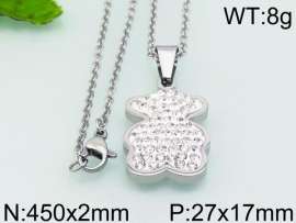 Stainless Steel Stone & Crystal Necklace