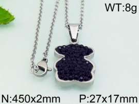Stainless Steel Stone & Crystal Necklace