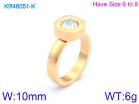 Stainless Steel Stone&Crystal Ring