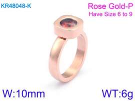 Stainless Steel Stone&Crystal Ring