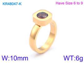 Stainless Steel Stone&Crystal Ring