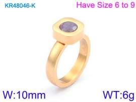 Stainless Steel Stone&Crystal Ring