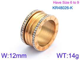 Stainless Steel Stone&Crystal Ring