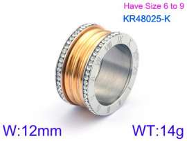 Stainless Steel Stone&Crystal Ring