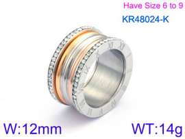 Stainless Steel Stone&Crystal Ring
