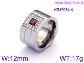 Stainless Steel Stone&Crystal Ring