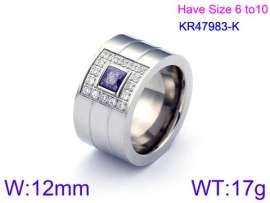 Stainless Steel Stone&Crystal Ring