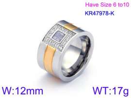 Stainless Steel Stone&Crystal Ring