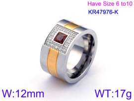 Stainless Steel Stone&Crystal Ring