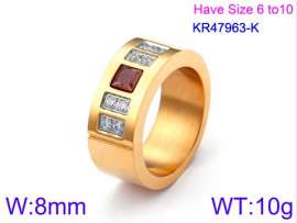 Stainless Steel Stone&Crystal Ring