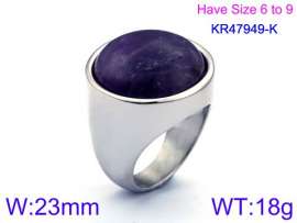 Stainless Steel Stone&Crystal Ring