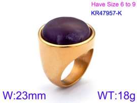 Stainless Steel Stone&Crystal Ring
