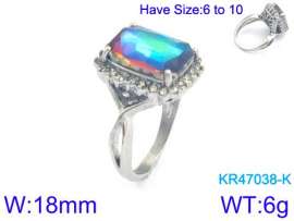 Stainless Steel Stone&Crystal Ring