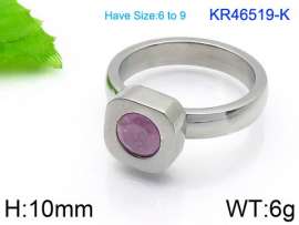 Stainless Steel Stone&Crystal Ring