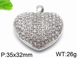 Stainless Steel Stone & Crystal Pendant