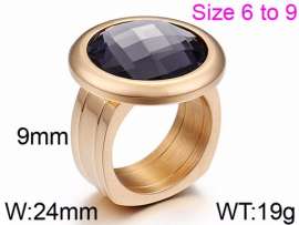 Stainless Steel Stone&Crystal Ring