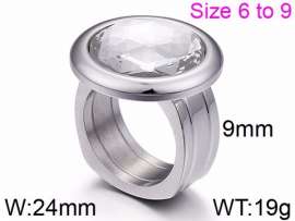 Stainless Steel Stone&Crystal Ring