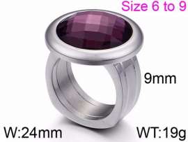 Stainless Steel Stone&Crystal Ring